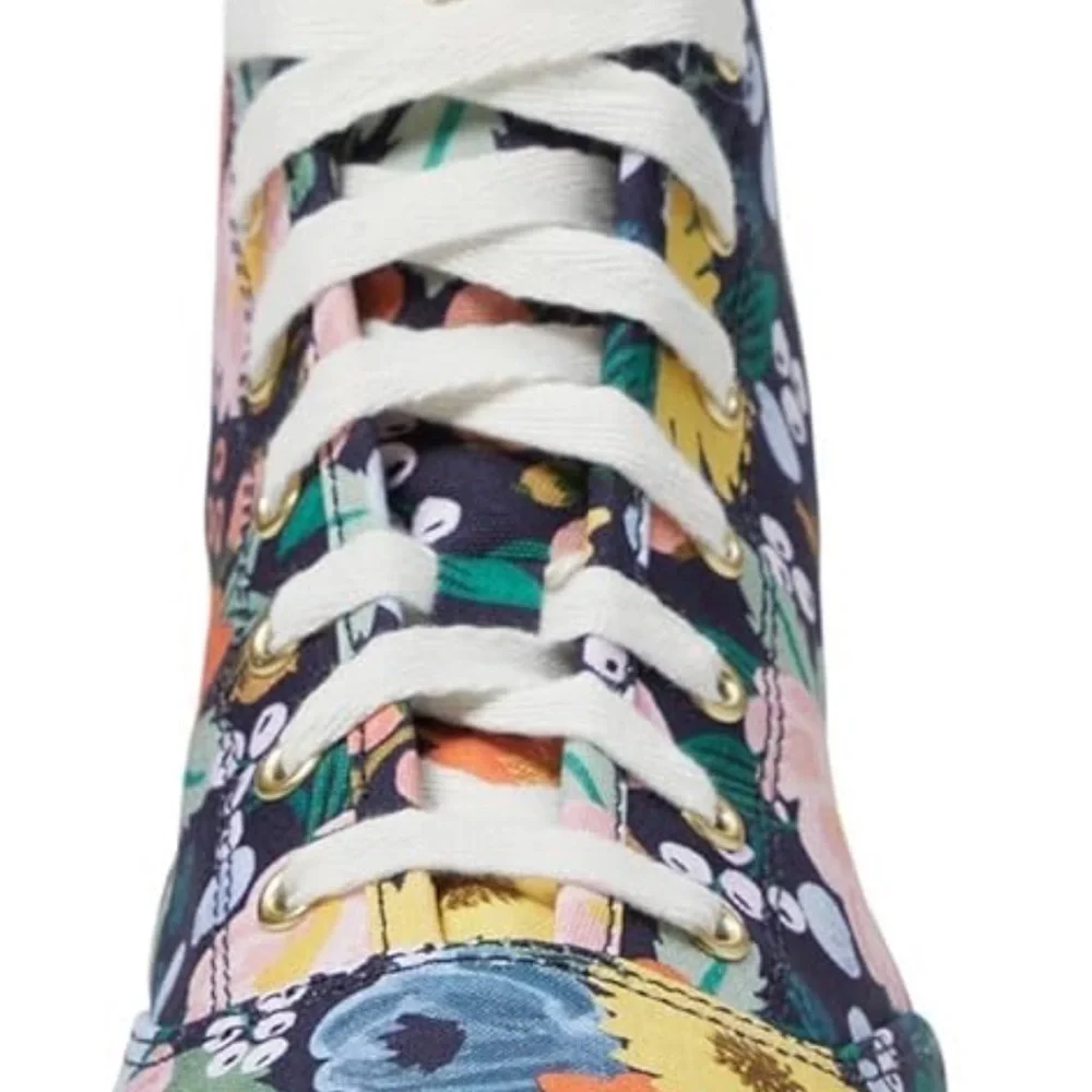 Keds X Rifle Paper The Platform Mid Vintage Blossom Navy 6.5 M